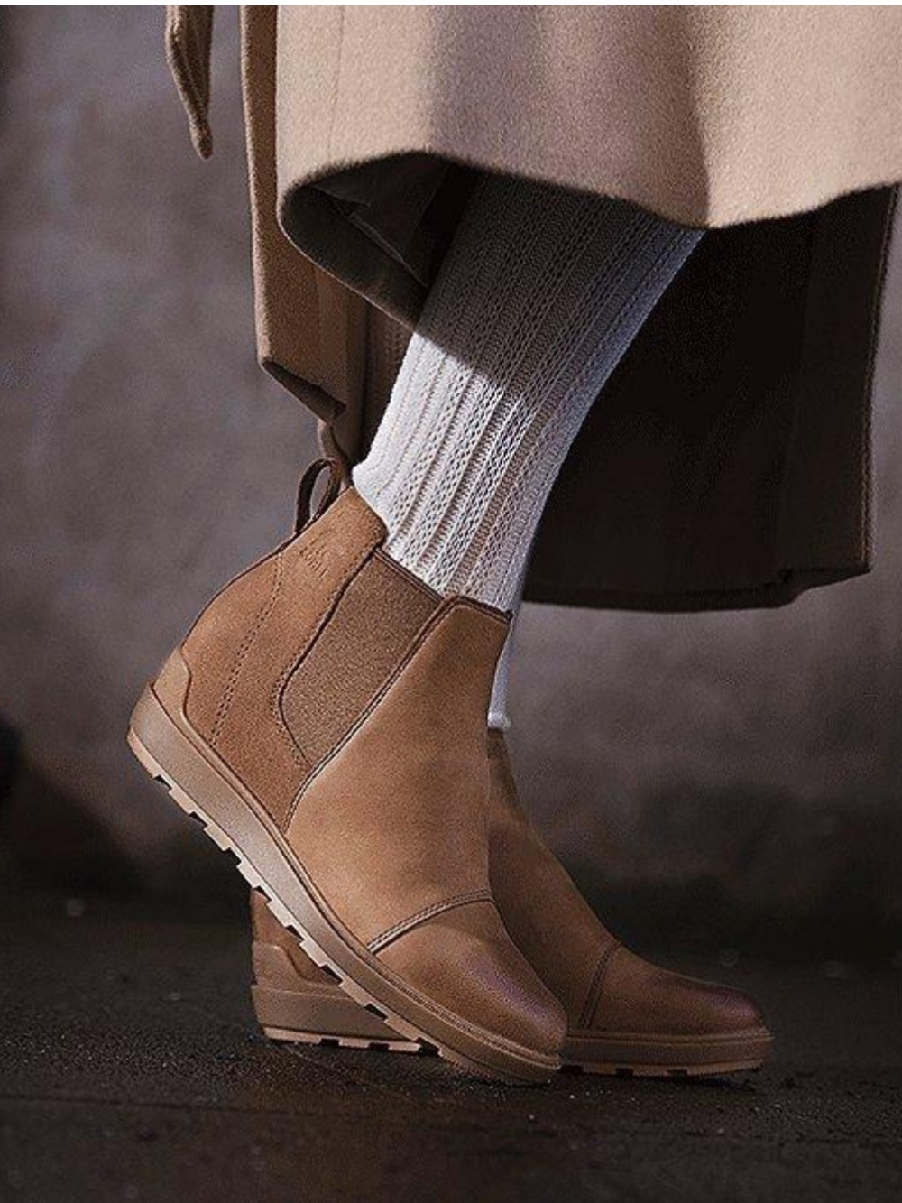 Sorel Evie II Chelsea Waterproof Leather Suede Wedge Boots 7.5